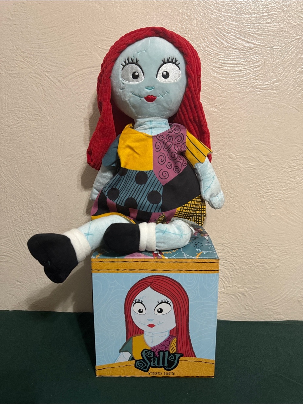 Sally Patchwork Plush Doll - Blue & Red